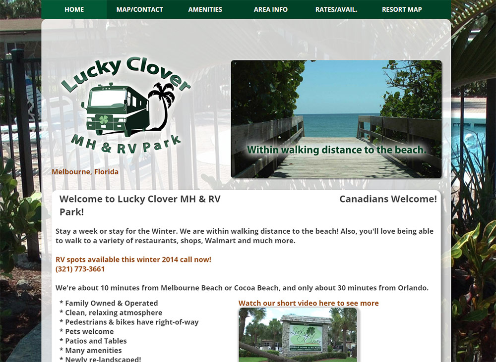 Lucky Clover RV Website Example